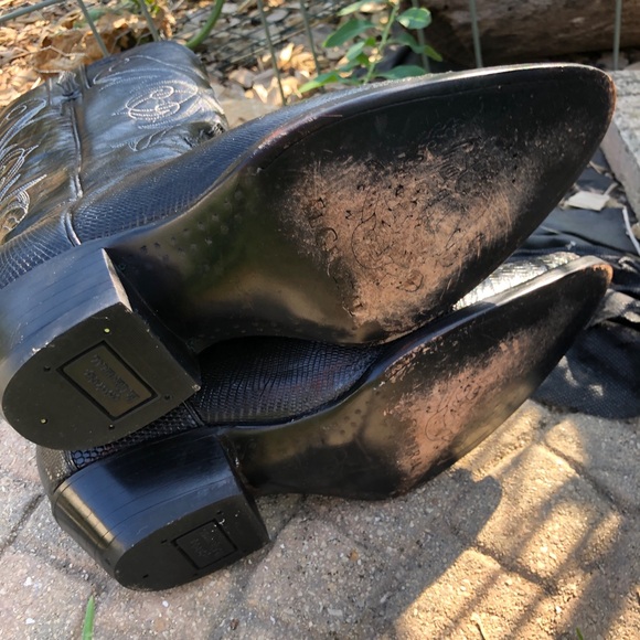 El General Western Teju Lizard Leather Boots Size W-8 M-6.5 - Picture 6 of 12